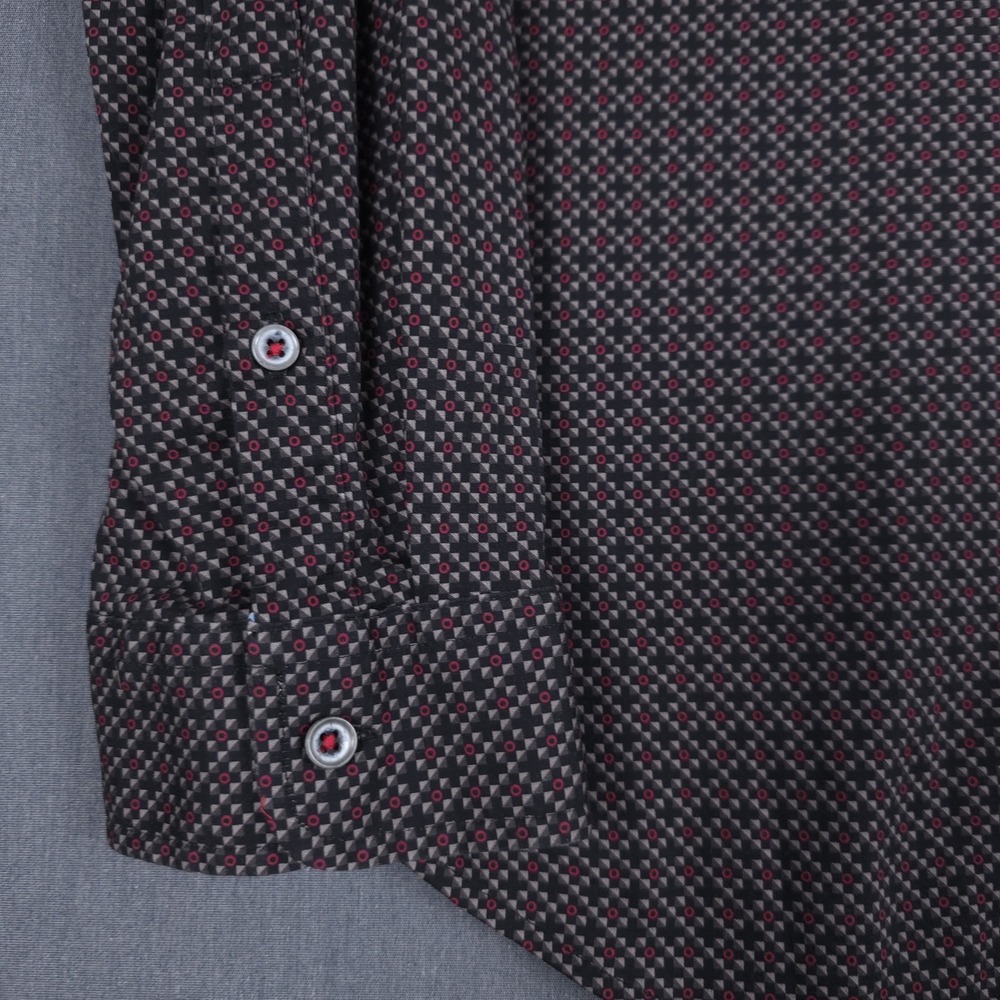 Buttercloth Shirt Mens XL Geometric Long Sleeve Button Up Flip Cuff - Picture 4 of 11